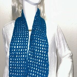 Blue Crochet Scarf